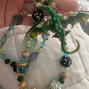 Green and Gold Dragon Keychain